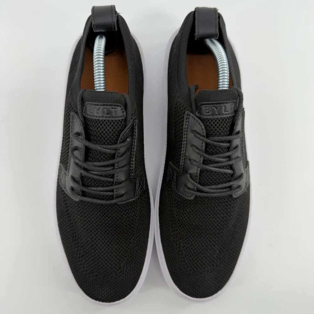 BYLT Lido Knit Mens Sneakers Black White Low Top Casual Shoes Size 9
